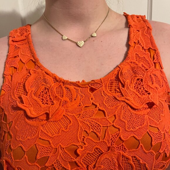 Super fun orange appliqué summer dress - Picture 4 of 13